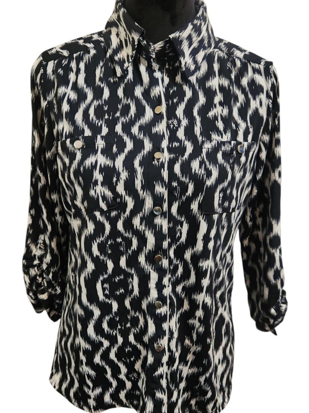 Notations Black & White Blouse Size L